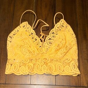 Victoria's Secret Yellow Lace Bralette Large